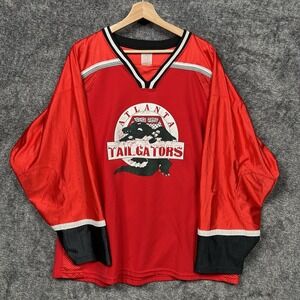 Vintage Athletic Knit AK Atlanta TailGators Large Red Hockey Jersey Distressed